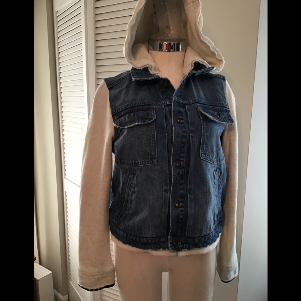 Free people denim and jersey jean jacket ,EUC